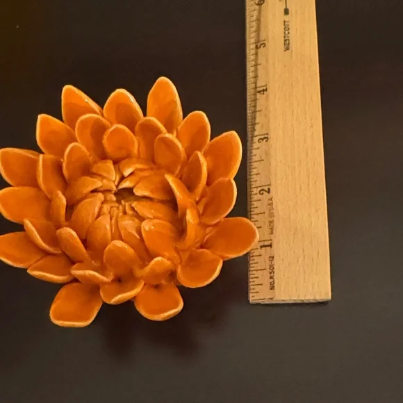 Vibrant Orange Dahlia Ceramic Flower Sculpture by Chive - Picture 9 of 12